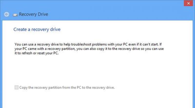 Creating a USB Recovery Drive